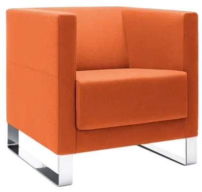 VELA - 1V, křeslo, koženka SL 24 - koženka oranžová